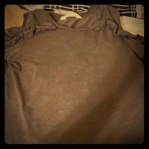 Gray shoulder cut shirt